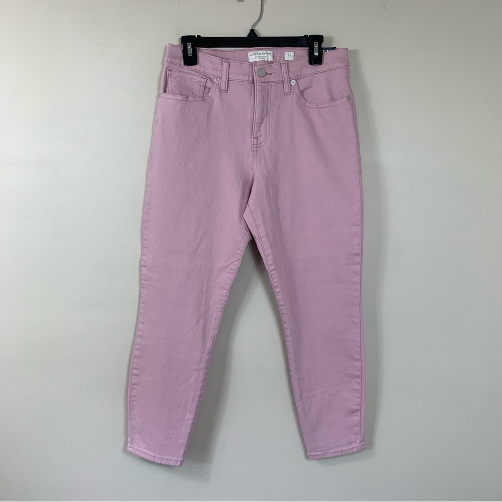 Lucky Brand Women’s Mid Rise Crop Ava Denim Jeans Pink-12/31